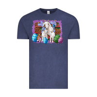 Vintage Denim goat family eggs flowers leopard serape glitter Vintage Tee - Artiststas