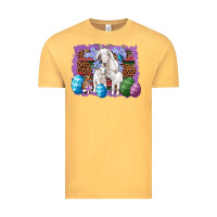 Vintage Mustard goat family eggs flowers leopard serape glitter Vintage Tee - Artiststas