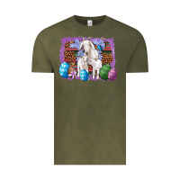 Vintage Olive goat family eggs flowers leopard serape glitter Vintage Tee - Artiststas