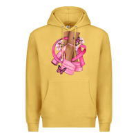 Antique Gold breast cancer diva Premium Hoodie - NancyCooperArtShop