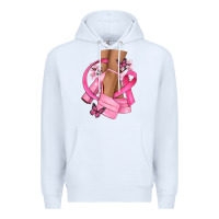 White breast cancer diva Premium Hoodie - NancyCooperArtShop