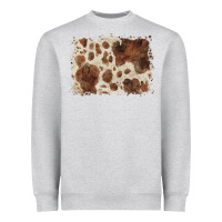 Heather Grey cowhide background Heavyweight Sweatshirt - BarkalooDesign