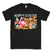 Black Happy Easter Animal Farm Truck Classic Tee - CowhideDigitalArt