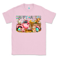 Bubblegum Pink Happy Easter Animal Farm Truck Classic Tee - CowhideDigitalArt