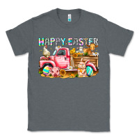 Charcoal Heather Happy Easter Animal Farm Truck Classic Tee - CowhideDigitalArt