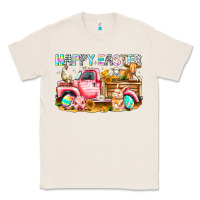 Natural Happy Easter Animal Farm Truck Classic Tee - CowhideDigitalArt