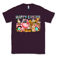 Plum Happy Easter Animal Farm Truck Classic Tee - CowhideDigitalArt