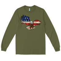 Army Green 4th july eagle Long Sleeve Tee - MaliasSmallBusiness