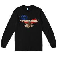 Black 4th july eagle Long Sleeve Tee - MaliasSmallBusiness