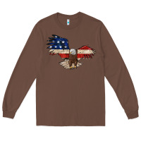 Chestnut 4th july eagle Long Sleeve Tee - MaliasSmallBusiness