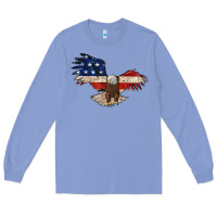 Colony Blue 4th july eagle Long Sleeve Tee - MaliasSmallBusiness