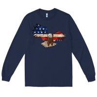Navy 4th july eagle Long Sleeve Tee - MaliasSmallBusiness