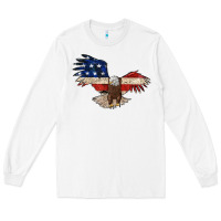 White 4th july eagle Long Sleeve Tee - MaliasSmallBusiness