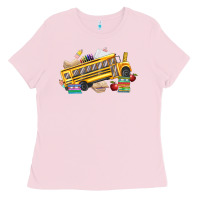 Bubblegum Pink school bus driver Ladies Tee - texasbilliewilder