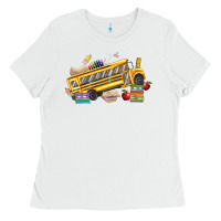 White school bus driver Ladies Tee - texasbilliewilder