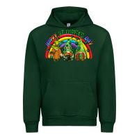 Forest Green Happy St. Patrick's Day rainbow gnomes Urban Hoodie - CowGirlArtShop