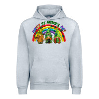 Heather Grey Happy St. Patrick's Day rainbow gnomes Urban Hoodie - CowGirlArtShop