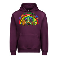 Mauve Wine Happy St. Patrick's Day rainbow gnomes Urban Hoodie - CowGirlArtShop
