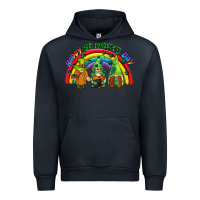 Navy Happy St. Patrick's Day rainbow gnomes Urban Hoodie - CowGirlArtShop