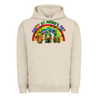 Pigment French Oak Happy St. Patrick's Day rainbow gnomes Urban Hoodie - CowGirlArtShop