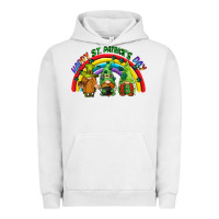 Pigment Lunar Rock Happy St. Patrick's Day rainbow gnomes Urban Hoodie - CowGirlArtShop