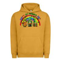 Pigment Peanut Butter Happy St. Patrick's Day rainbow gnomes Urban Hoodie - CowGirlArtShop