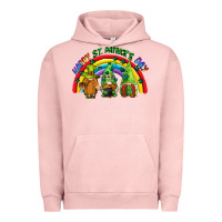 Pigment Salmon Happy St. Patrick's Day rainbow gnomes Urban Hoodie - CowGirlArtShop