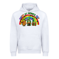 White Happy St. Patrick's Day rainbow gnomes Urban Hoodie - CowGirlArtShop