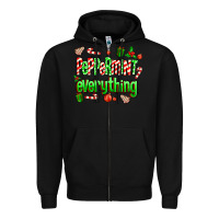 Black Peppermint Everything Zipper Hoodie - MaliasSmallBusiness