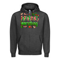 Charcoal Heather Peppermint Everything Zipper Hoodie - MaliasSmallBusiness