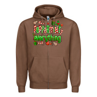Chestnut Peppermint Everything Zipper Hoodie - MaliasSmallBusiness