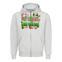 Dove Grey Peppermint Everything Zipper Hoodie - MaliasSmallBusiness