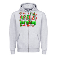 Heather Grey Peppermint Everything Zipper Hoodie - MaliasSmallBusiness