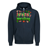 Navy Peppermint Everything Zipper Hoodie - MaliasSmallBusiness