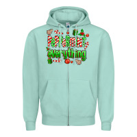 Seafoam Peppermint Everything Zipper Hoodie - MaliasSmallBusiness