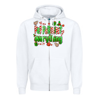 White Peppermint Everything Zipper Hoodie - MaliasSmallBusiness