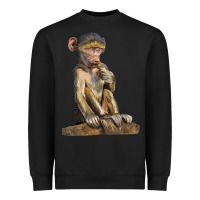 Black Baby Baboon Illustrations Heavyweight Sweatshirt - LillyAllenDesigns