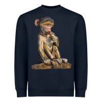 Navy Baby Baboon Illustrations Heavyweight Sweatshirt - LillyAllenDesigns