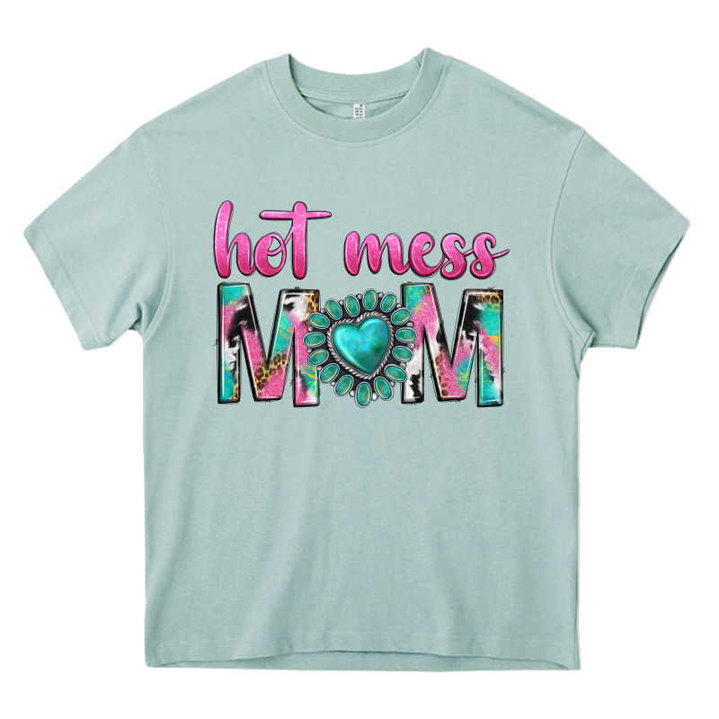 Hot Mess Mom Heavy Core Tee by texasbilliewilder | Teevron