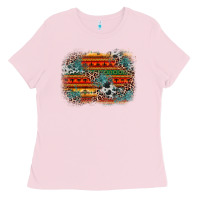 Bubblegum Pink leopard aztec background Ladies Tee - Zillion Design Studio