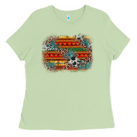 Matcha leopard aztec background Ladies Tee - Zillion Design Studio