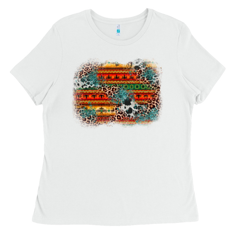 Leopard Aztec Background Ladies Tee by Zillion Design Studio | Teevron
