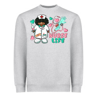 Heather Grey nurse life afro american nurse Heavyweight Sweatshirt - BarkalooDesign