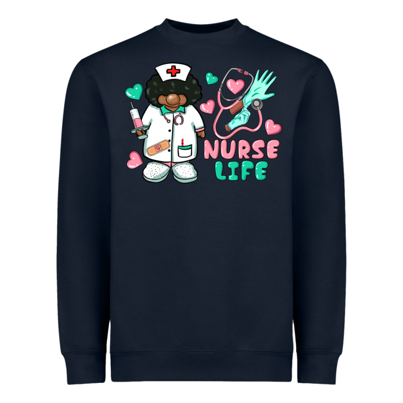 Nurse Life Afro American Nurse Heavyweight Sweatshirt by BarkalooDesign | Teevron