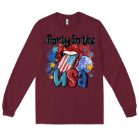 Burgundy party in the usa Long Sleeve Tee - MaliasSmallBusiness