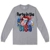 Heather Grey party in the usa Long Sleeve Tee - MaliasSmallBusiness