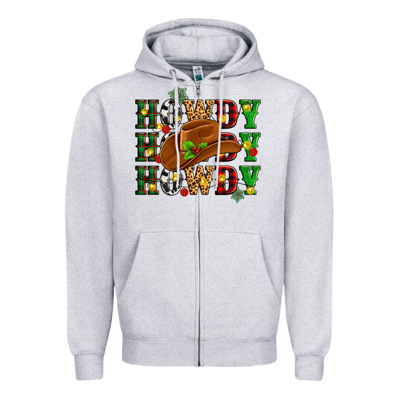 Howdy Howdy Howdy Christmas Zipper Hoodie by MaliasSmallBusiness | Teevron