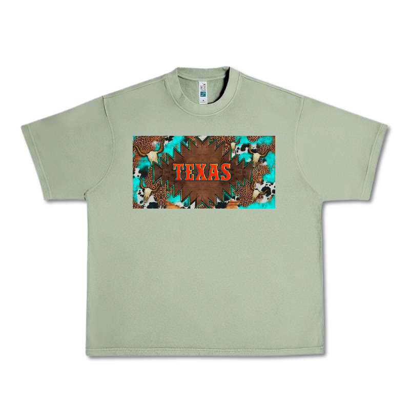 Western Texas And Bullskulls With Turquoise And Leopard Licanse Plate Urban Heavy Tee by Artiststas | Teevron