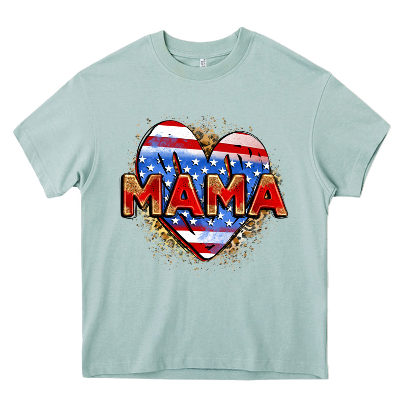 American Mama Heart Heavy Core Tee by Zillion Design Studio | Teevron