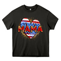 Asphalt American mama heart Heavy Core Tee - Zillion Design Studio